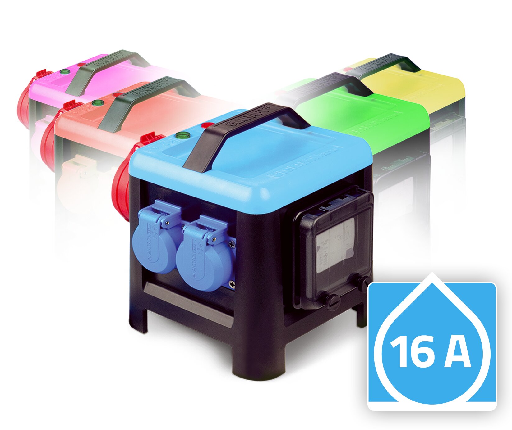 Steckdosenverteiler ELKRAFT® - Mini 16A Schutzkontakt wasserdicht
