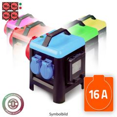 Steckdosenverteiler ELKRAFT®-Mini 16A 4xCEE 16A, 2m ELPUR® 5G2,5 blau, mit Leitungsaufdruck