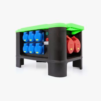 Steckdosenverteiler ELKRAFT® 32A 6xS 1xCEE 16A 2xCEE 32A grün